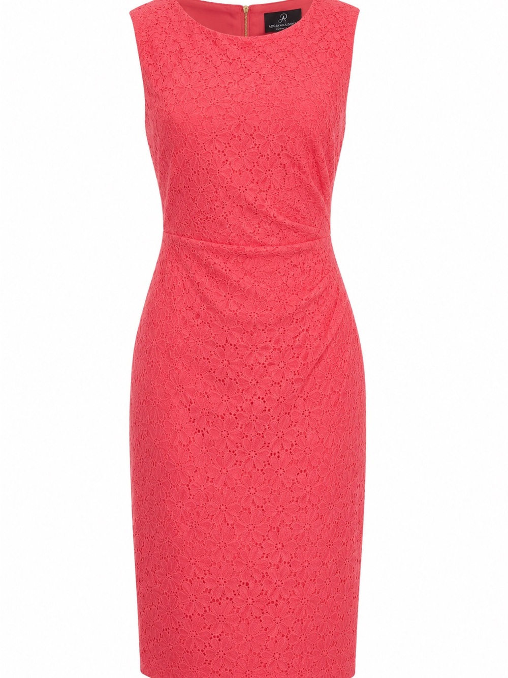 NWT Adrianna Papell Coral Floral Lace Sheath Cocktail Dress Size 6